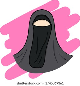 face of woman black niqab