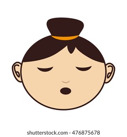 face woman closed eyes design