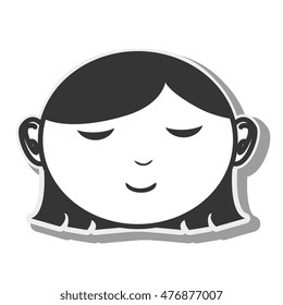 face woman closed eyes design