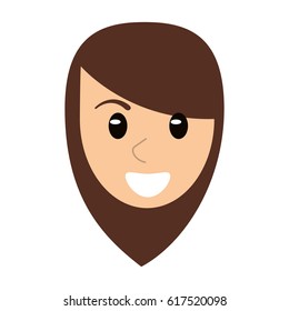 face woman head cartoon