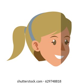 face woman head smile ponytail blonde