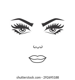 Face woman. Face icon. Face chart. EPS10 vector illustration.