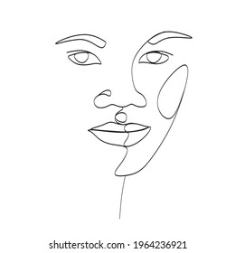 Face Woman Line Art Drawing Black Stock Vector (Royalty Free ...