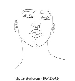 Face Woman Line Art Drawing Black Stock Vector (Royalty Free ...