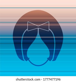 Face of woman silhouette. Retro fashion. Simple head icon
