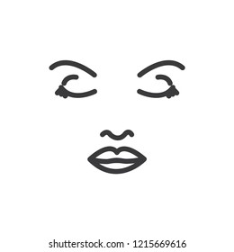 Face woman vector icon