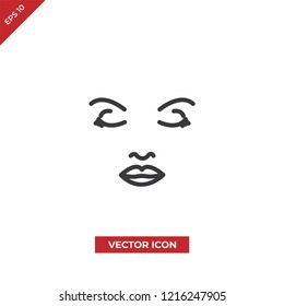 Face woman vector icon