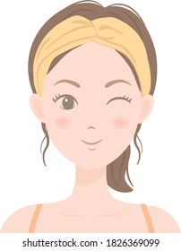The face of a woman who is caring for her skin