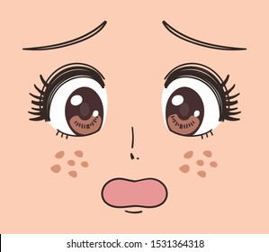 The face of a woman who is in trouble about facial spots