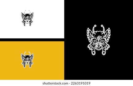 face women and mask vector illustration outline design