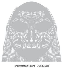 face woodcut frame
