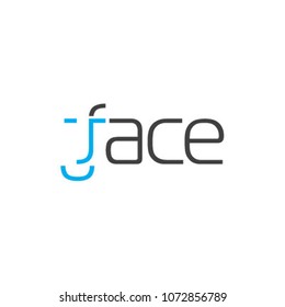 Face word play typographic logo icon vector