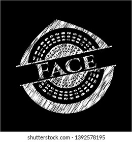 Face written on a chalkboard. Vector Illustration. Detailed.