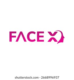 Logotipo del icono de la cara X, diseño moderno del símbolo de la cara de la letra creativa X