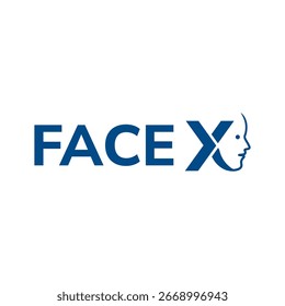 Diseño de logotipo de cara X, símbolo de marca de letra X de icono de cara moderna