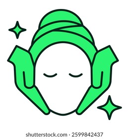 Face Yoga and Exercise Icon – Facial Workout, Skin Wellness, Beauty Routine, Editable Stroke