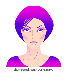 Face of a young beautiful woman