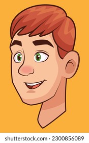 cara de un joven de ojos verdes