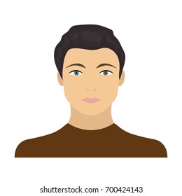 The face of a young guy. Face and appearance single icon in cartoon style vector symbol stock illustration web.