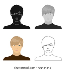 The face of a young guy. Face and appearance single icon in cartoon style vector symbol stock illustration web.