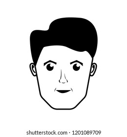 Face of a young guy glyph icon, happy face of a guy, face guy profile icon