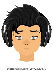 face young man with different hairstyles flat style vector illustration isolated on white background
