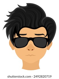 face young man with different hairstyles flat style vector illustration isolated on white background