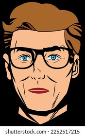 cara de un joven con gafas