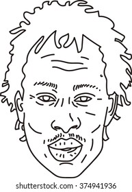 Face of Young Man Looking.