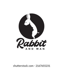 Face Young Man Rabbit Logo Design Stock Vector (Royalty Free ...