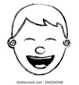 face young man smiling happy character