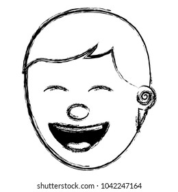 face young man smiling happy character