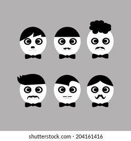 Face of a young man's mustache 