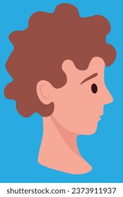 cara de un joven pelirrojo en perfil