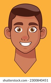 face of a young tanned man