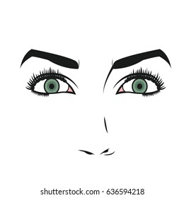 Face of young woman facial expression