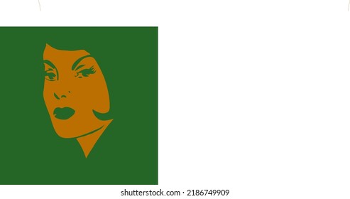 face of a young woman made in vector painting