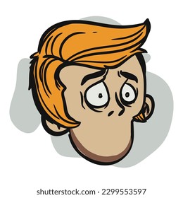 face zombie cartoon illustration for logo, emoticon, esport mascot. vector for t-shirt and sticker design.
