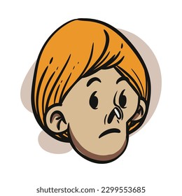 face zombie cartoon illustration for logo, emoticon, esport mascot. vector for t-shirt and sticker design.