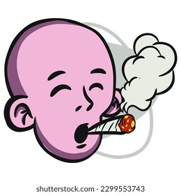 face zombie cartoon illustration for logo, emoticon, esport mascot. vector for t-shirt and sticker design.