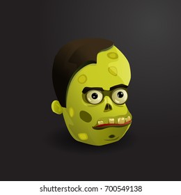 Face of zombie vector illustration