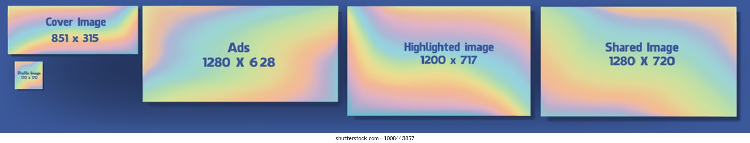 facebook 2018 new Holographic foil background Set. Sunset Smartphone icon background. facebook logo gradient. For social media app design. Facebook, twitter, camera, photo frame, camera icon