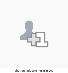 Facebook add friend Icon Vector. Social Media Sign. FB UI. User Interface symbol. 2016 design