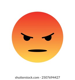 Facebook angry emoji or reaction cartoon face, emotion emoji with sadness vector.