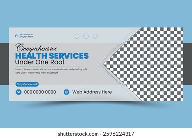 Facebook Banner for Medical Hospital and Doctors; Simple and Elegant Digital Facebook Banner; Simple, clean and minimal page design