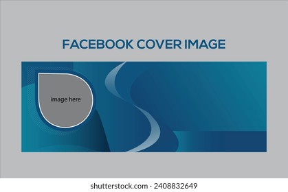 Facebook Copver Image design template in blue color. banner design. Eps 10