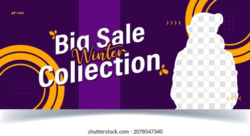 Facebook Cover. Abstract Banner Design For Ads, Banner Social Media, Banner Fashion Sale With Black Background. Modern And Creative Business Cover Banner Design. Business Facebook Cover Page Timeline 