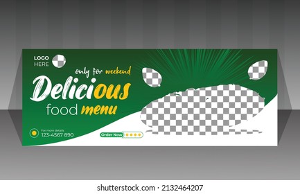 Facebook cover banner design template for restaurant.
horizontal advertising web banner template