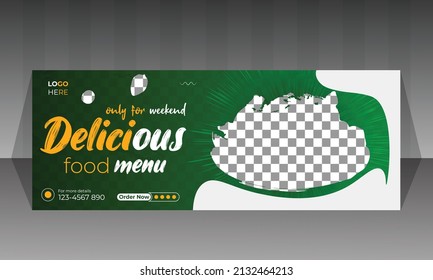 Facebook cover banner design template for restaurant.
horizontal advertising web banner template