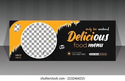 Facebook cover banner design template for restaurant.
horizontal advertising web banner template
